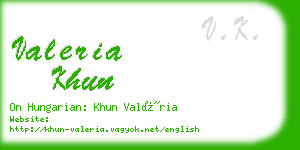 valeria khun business card